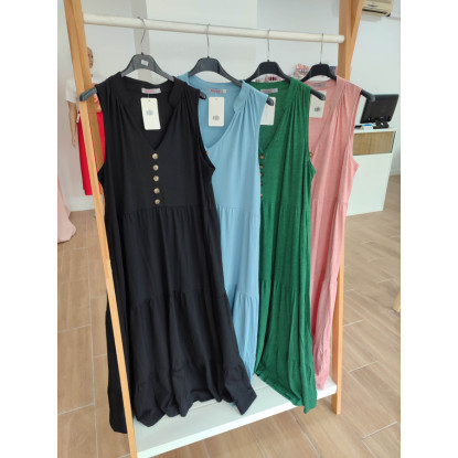 Vestido boton pecho 