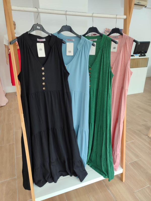 Vestido boton pecho 