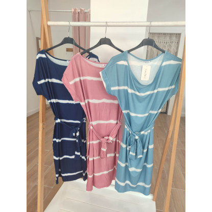 Vestido rayas cinturon