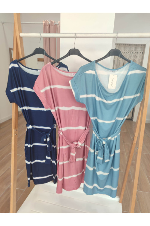 Vestido rayas cinturon