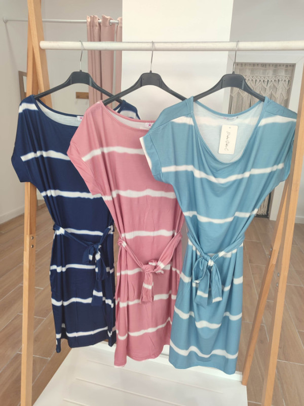 Vestido rayas cinturon