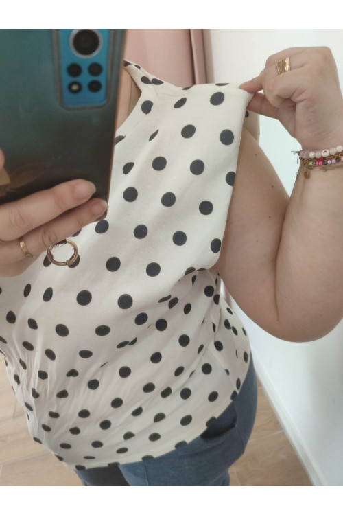 Chaleco hombrera lunares