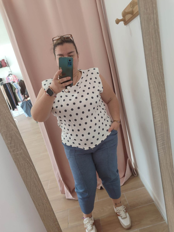 Chaleco hombrera lunares